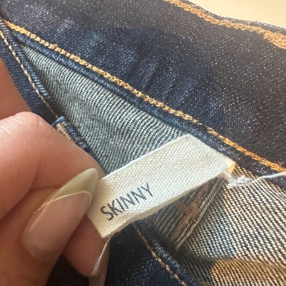 rag & bone dark blue distressed skinny jean - Picture 6 of 9